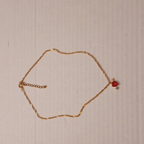 4/$40 Red Heart Shaped Gem With Arrow On A Chain - Picture 2 of 4